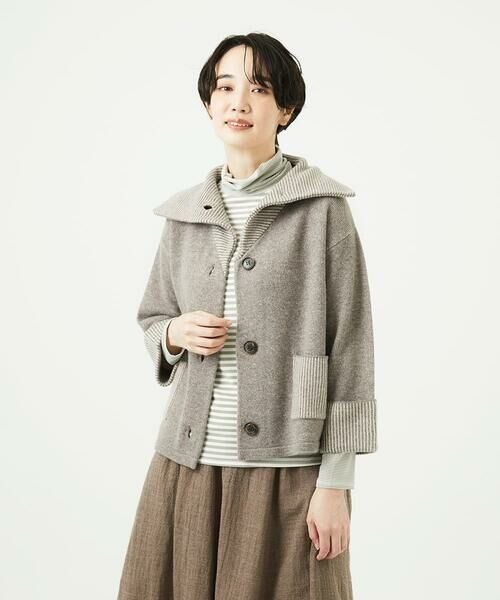 GIANNI LO GIUDICE/ジャンニ・ロ・ジュディチェ エキストラファインメリノ ウールニットジャケット ベージュ M GIANNI LO GIUDICE/ジャンニ・ロ・ジュディチェ エキストラファインメリノ ウールニットジャケット ベージュ M