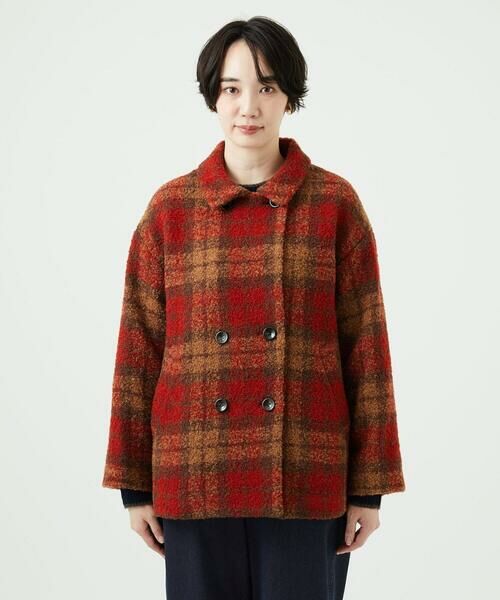 GIANNI LO GIUDICE / ジャンニ・ロ・ジュディチェ ピーコート | [日本製]ループチェックウールコート | 詳細4