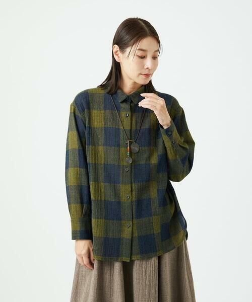 GIANNI LO GIUDICE / ジャンニ・ロ・ジュディチェ シャツ・ブラウス | [日本製]リファインガーゼブロックチェックブラウス | 詳細1