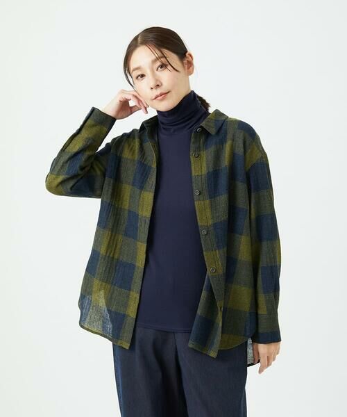 GIANNI LO GIUDICE / ジャンニ・ロ・ジュディチェ シャツ・ブラウス | [日本製]リファインガーゼブロックチェックブラウス | 詳細2