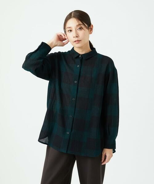 GIANNI LO GIUDICE / ジャンニ・ロ・ジュディチェ シャツ・ブラウス | [日本製]リファインガーゼブロックチェックブラウス | 詳細19