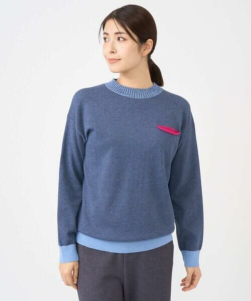 GIANNI LO GIUDICE / ジャンニ・ロ・ジュディチェ ニット・セーター | [洗える]T/Cニット（ブルー）