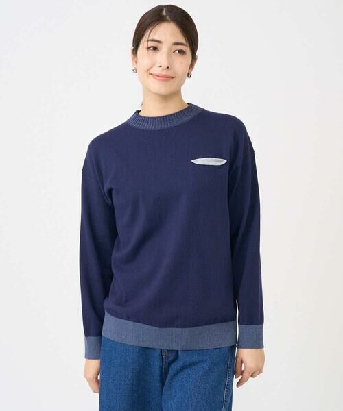 GIANNI LO GIUDICE / ジャンニ・ロ・ジュディチェ ニット・セーター | [洗える]T/Cニット（ネイビー）