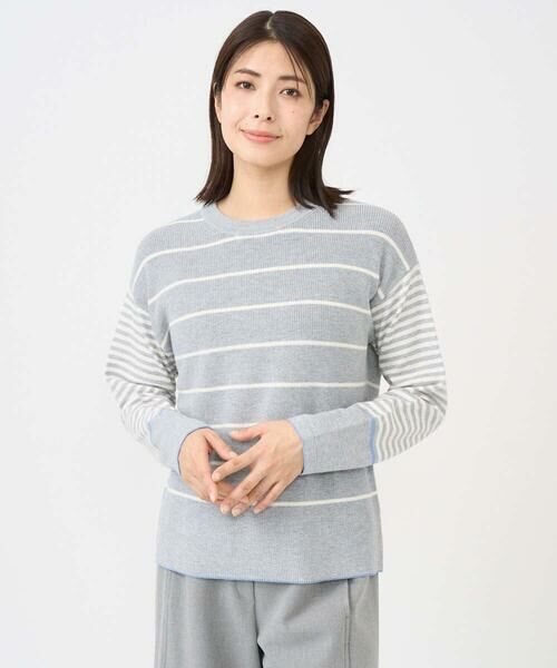 GIANNI LO GIUDICE / ジャンニ・ロ・ジュディチェ ニット・セーター | [洗える]T/Cエコボーダーニット | 詳細1