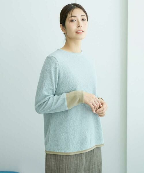 GIANNI LO GIUDICE / ジャンニ・ロ・ジュディチェ カットソー | [洗える・日本製]コットンウェーブリバー配色カットソー | 詳細1