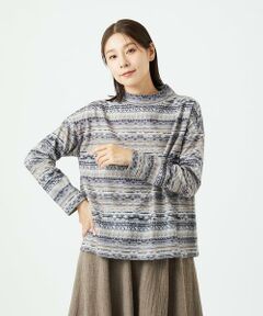 GIANNI LO GIUDICE / ジャンニ・ロ・ジュディチェ カットソー | [洗える・日本製]編地柄プリントカットソー