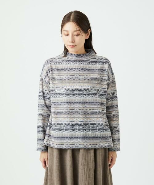 GIANNI LO GIUDICE / ジャンニ・ロ・ジュディチェ カットソー | [洗える・日本製]編地柄プリントカットソー | 詳細7