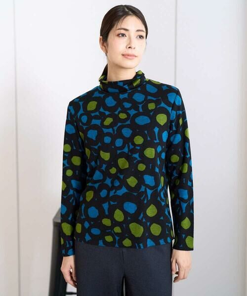 GIANNI LO GIUDICE / ジャンニ・ロ・ジュディチェ カットソー | [洗える・日本製]テンセルリバードットプリントカットソー（ブルー）