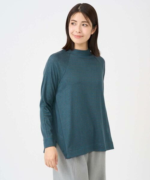 GIANNI LO GIUDICE / ジャンニ・ロ・ジュディチェ カットソー | [洗える・日本製]リヨセルミラノハーフボーダーカットソー（ブルー）