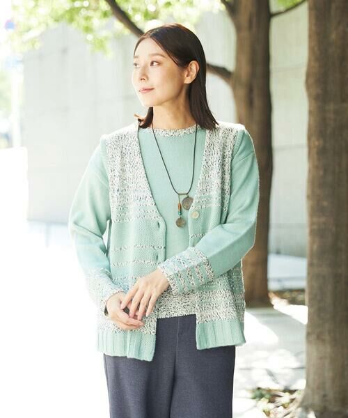 GIANNI LO GIUDICE / ジャンニ・ロ・ジュディチェ セットアップ | [洗える]カスリパネルボーダーニットベスト | 詳細1