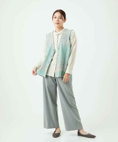 GIANNI LO GIUDICE / ジャンニ・ロ・ジュディチェ セットアップ | [洗える]カスリパネルボーダーニットベスト | 詳細12