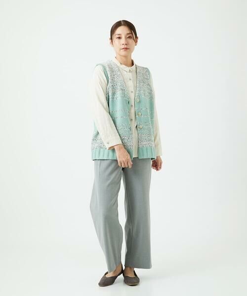 GIANNI LO GIUDICE / ジャンニ・ロ・ジュディチェ セットアップ | [洗える]カスリパネルボーダーニットベスト | 詳細13