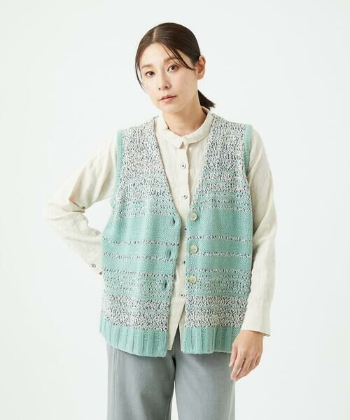 GIANNI LO GIUDICE / ジャンニ・ロ・ジュディチェ セットアップ | [洗える]カスリパネルボーダーニットベスト | 詳細8