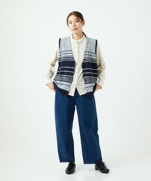 GIANNI LO GIUDICE / ジャンニ・ロ・ジュディチェ セットアップ | [洗える]カスリパネルボーダーニットベスト | 詳細16