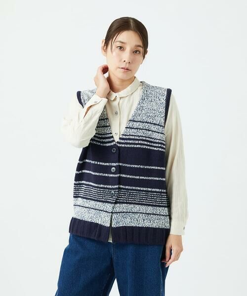 GIANNI LO GIUDICE / ジャンニ・ロ・ジュディチェ セットアップ | [洗える]カスリパネルボーダーニットベスト | 詳細22