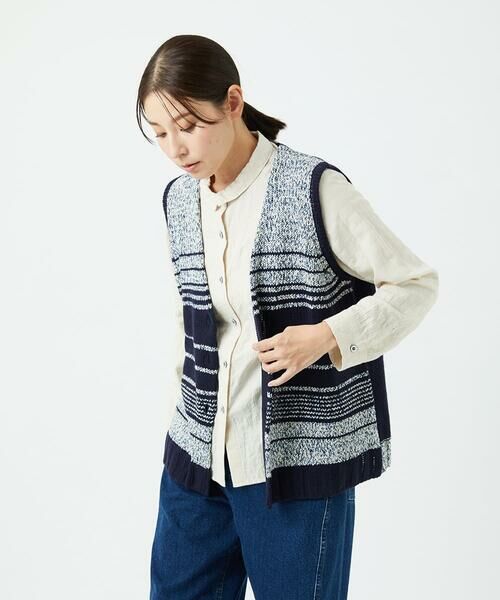 GIANNI LO GIUDICE / ジャンニ・ロ・ジュディチェ セットアップ | [洗える]カスリパネルボーダーニットベスト | 詳細24