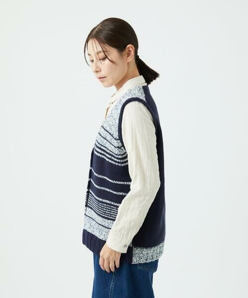 GIANNI LO GIUDICE / ジャンニ・ロ・ジュディチェ セットアップ | [洗える]カスリパネルボーダーニットベスト | 詳細26