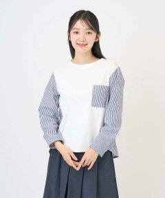 GIANNI LO GIUDICE / ジャンニ・ロ・ジュディチェ シャツ・ブラウス | [洗える]ストライプキャッチワッシャーカットソー