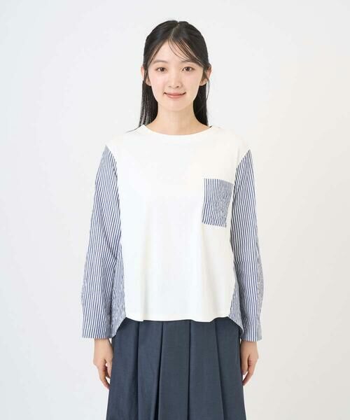 GIANNI LO GIUDICE / ジャンニ・ロ・ジュディチェ シャツ・ブラウス | [洗える]ストライプキャッチワッシャーカットソー | 詳細2