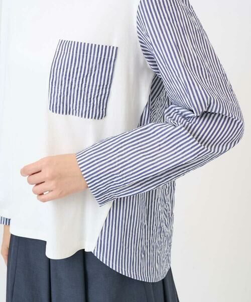 GIANNI LO GIUDICE / ジャンニ・ロ・ジュディチェ シャツ・ブラウス | [洗える]ストライプキャッチワッシャーカットソー | 詳細7