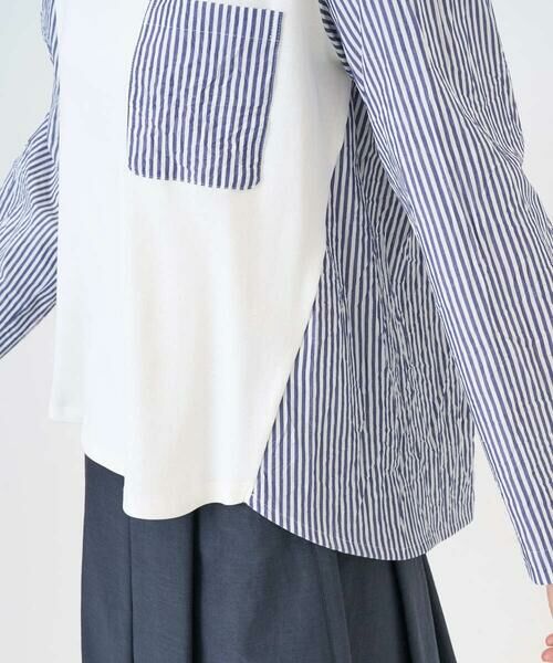 GIANNI LO GIUDICE / ジャンニ・ロ・ジュディチェ シャツ・ブラウス | [洗える]ストライプキャッチワッシャーカットソー | 詳細8