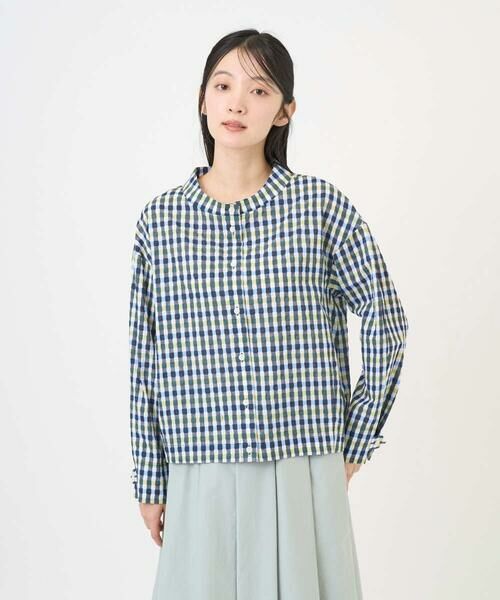 GIANNI LO GIUDICE / ジャンニ・ロ・ジュディチェ シャツ・ブラウス | [洗える]塩縮ギンガムプリントブラウス | 詳細5