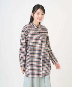 GIANNI LO GIUDICE / ジャンニ・ロ・ジュディチェ シャツ・ブラウス | [洗える]塩縮ギンガムプリントチュニックブラウス