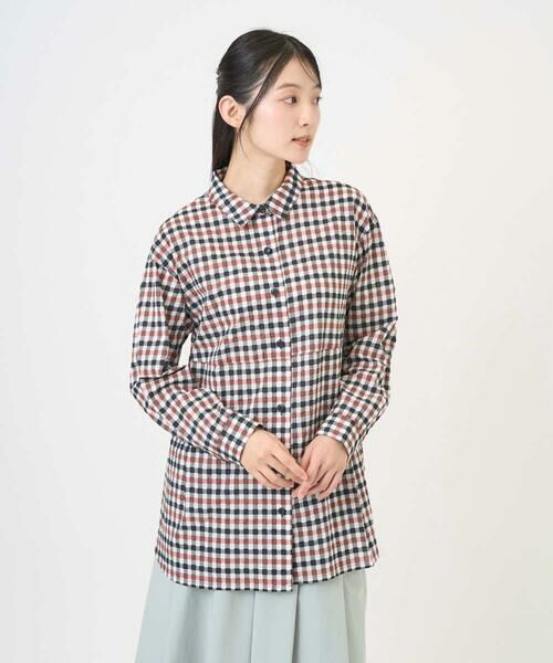 GIANNI LO GIUDICE / ジャンニ・ロ・ジュディチェ シャツ・ブラウス | [洗える]塩縮ギンガムプリントチュニックブラウス | 詳細1