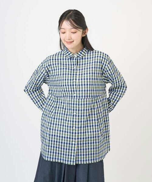 GIANNI LO GIUDICE / ジャンニ・ロ・ジュディチェ シャツ・ブラウス | [洗える]塩縮ギンガムプリントチュニックブラウス | 詳細7