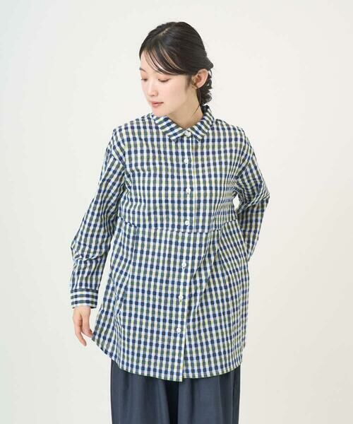 GIANNI LO GIUDICE / ジャンニ・ロ・ジュディチェ シャツ・ブラウス | [洗える]塩縮ギンガムプリントチュニックブラウス | 詳細8