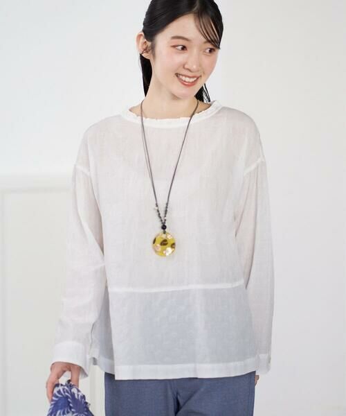 GIANNI LO GIUDICE / ジャンニ・ロ・ジュディチェ シャツ・ブラウス | [洗える]シャドーボイルドットブラウス（ホワイト）