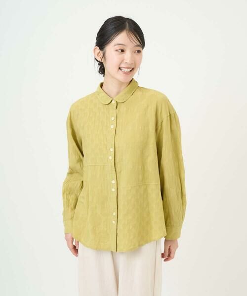 GIANNI LO GIUDICE / ジャンニ・ロ・ジュディチェ シャツ・ブラウス | [洗える]シャドーボイルドット前開きブラウス（イエロー）