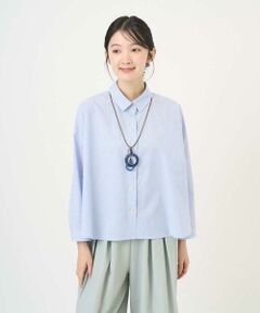 GIANNI LO GIUDICE / ジャンニ・ロ・ジュディチェ シャツ・ブラウス | [洗える・日本製]コットンシャーリングストライプブラウス