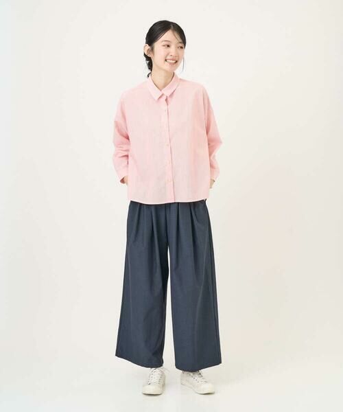 GIANNI LO GIUDICE / ジャンニ・ロ・ジュディチェ シャツ・ブラウス | [洗える・日本製]コットンシャーリングストライプブラウス | 詳細4