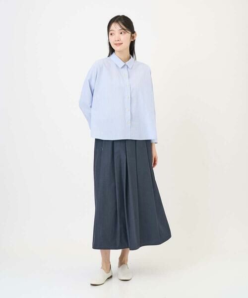 GIANNI LO GIUDICE / ジャンニ・ロ・ジュディチェ シャツ・ブラウス | [洗える・日本製]コットンシャーリングストライプブラウス | 詳細15