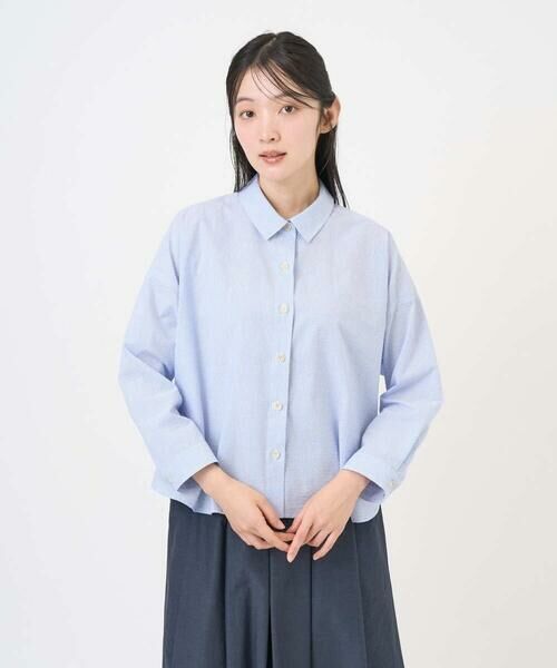 GIANNI LO GIUDICE / ジャンニ・ロ・ジュディチェ シャツ・ブラウス | [洗える・日本製]コットンシャーリングストライプブラウス | 詳細5