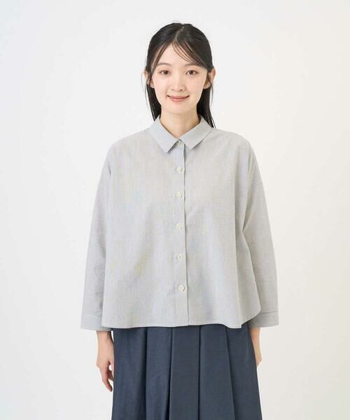 GIANNI LO GIUDICE / ジャンニ・ロ・ジュディチェ シャツ・ブラウス | [洗える・日本製]コットンシャーリングストライプブラウス | 詳細15