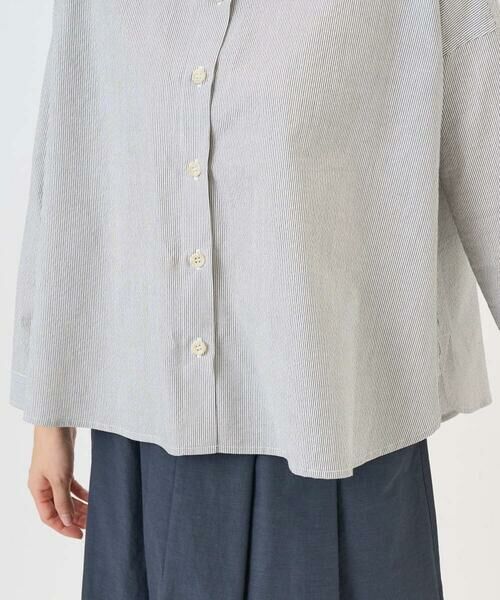 GIANNI LO GIUDICE / ジャンニ・ロ・ジュディチェ シャツ・ブラウス | [洗える・日本製]コットンシャーリングストライプブラウス | 詳細20