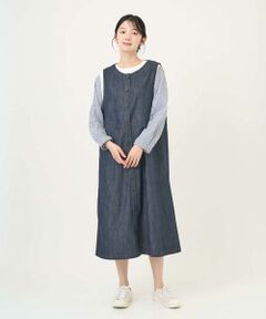 GIANNI LO GIUDICE / ジャンニ・ロ・ジュディチェ ロング・マキシ丈ワンピース | [洗える]スラブシャンブレーデニムジャンパースカート