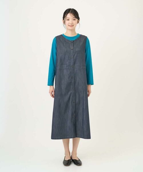 GIANNI LO GIUDICE / ジャンニ・ロ・ジュディチェ ロング・マキシ丈ワンピース | [洗える]スラブシャンブレーデニムジャンパースカート | 詳細2