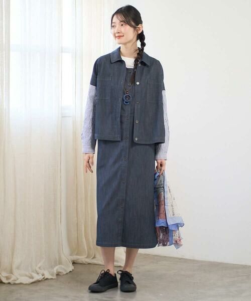 GIANNI LO GIUDICE / ジャンニ・ロ・ジュディチェ ロング・マキシ丈ワンピース | [洗える]スラブシャンブレーデニムジャンパースカート | 詳細20