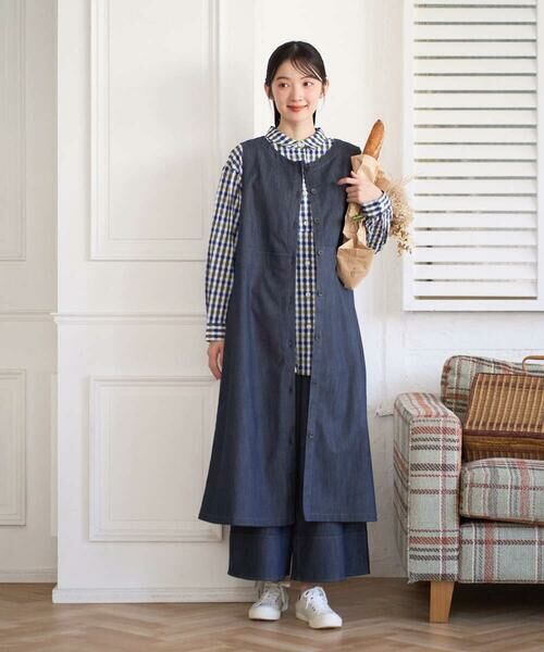 GIANNI LO GIUDICE / ジャンニ・ロ・ジュディチェ ロング・マキシ丈ワンピース | [洗える]スラブシャンブレーデニムジャンパースカート | 詳細24