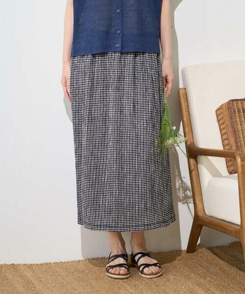GIANNI LO GIUDICE / ジャンニ・ロ・ジュディチェ ロング・マキシ丈スカート | [洗える・日本製]カールマイヤーチェックスカート（ブラック）