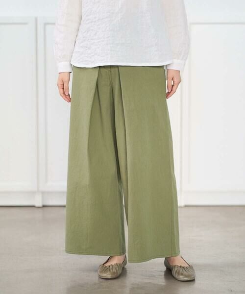 GIANNI LO GIUDICE / ジャンニ・ロ・ジュディチェ その他パンツ | [洗える]コットンナチュラルワッシャーワイドパンツ（グリーン）