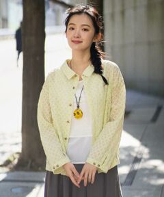 GIANNI LO GIUDICE / ジャンニ・ロ・ジュディチェ シャツ・ブラウス | [洗える]塩縮加工ダイヤ柄ブラウス