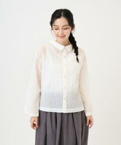 GIANNI LO GIUDICE / ジャンニ・ロ・ジュディチェ シャツ・ブラウス | [洗える]塩縮加工ダイヤ柄ブラウス