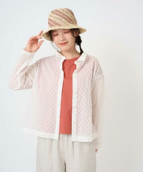 GIANNI LO GIUDICE / ジャンニ・ロ・ジュディチェ シャツ・ブラウス | [洗える]塩縮加工ダイヤ柄ブラウス | 詳細19