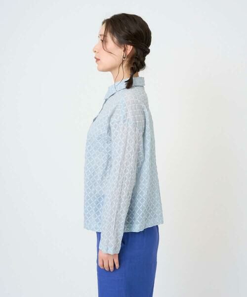 GIANNI LO GIUDICE / ジャンニ・ロ・ジュディチェ シャツ・ブラウス | [洗える]塩縮加工ダイヤ柄ブラウス | 詳細22