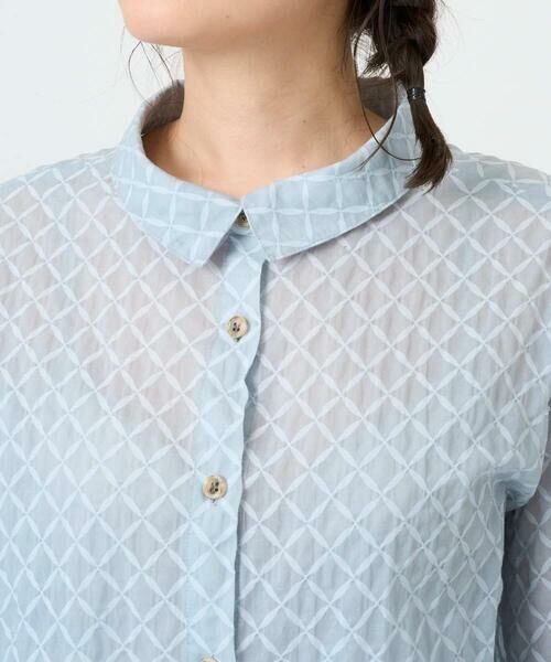 GIANNI LO GIUDICE / ジャンニ・ロ・ジュディチェ シャツ・ブラウス | [洗える]塩縮加工ダイヤ柄ブラウス | 詳細24