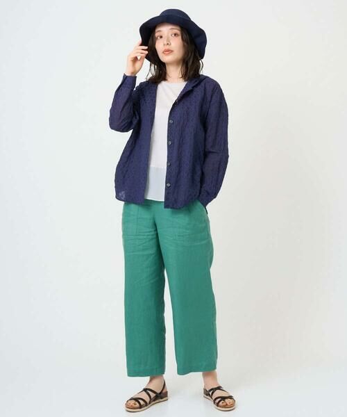 GIANNI LO GIUDICE / ジャンニ・ロ・ジュディチェ シャツ・ブラウス | [洗える]塩縮ダイヤ柄フード衿ブラウス | 詳細12